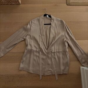 Khaki blazer tie waste
